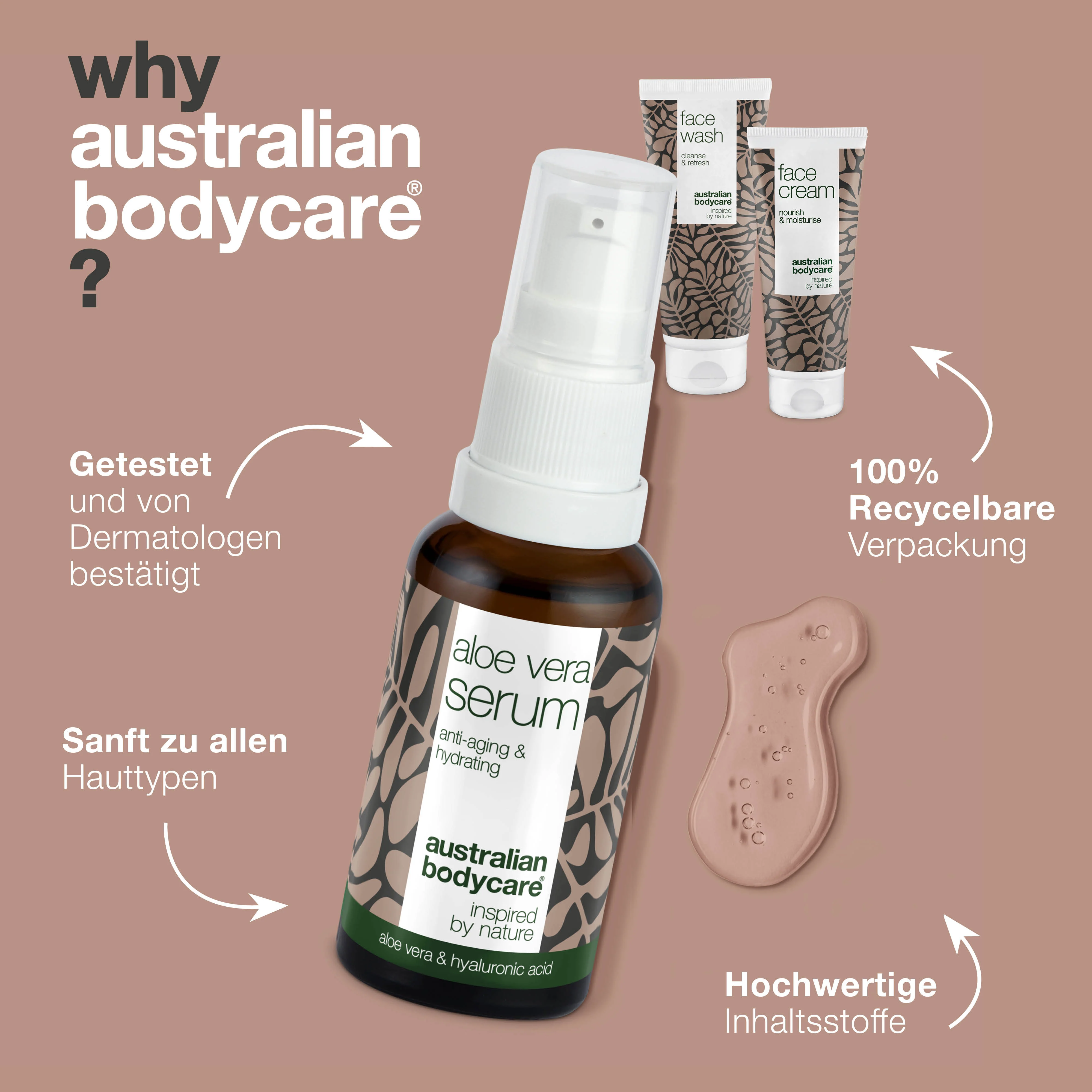 Set für Falten und dehydrierte Haut — 3 Anti-Aging Produkte für trockene Haut: Gesichtsreinigung, Aloe Vera Serum und Creme - Image 4